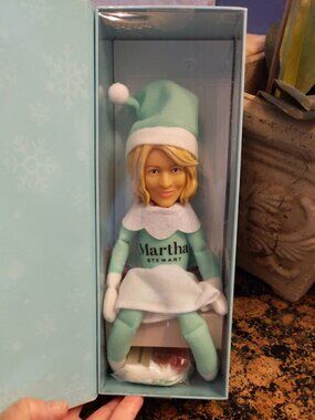 NWT Martha Stewart Martha on The Mantel Christmas Green Plush Figurine, 10.5"